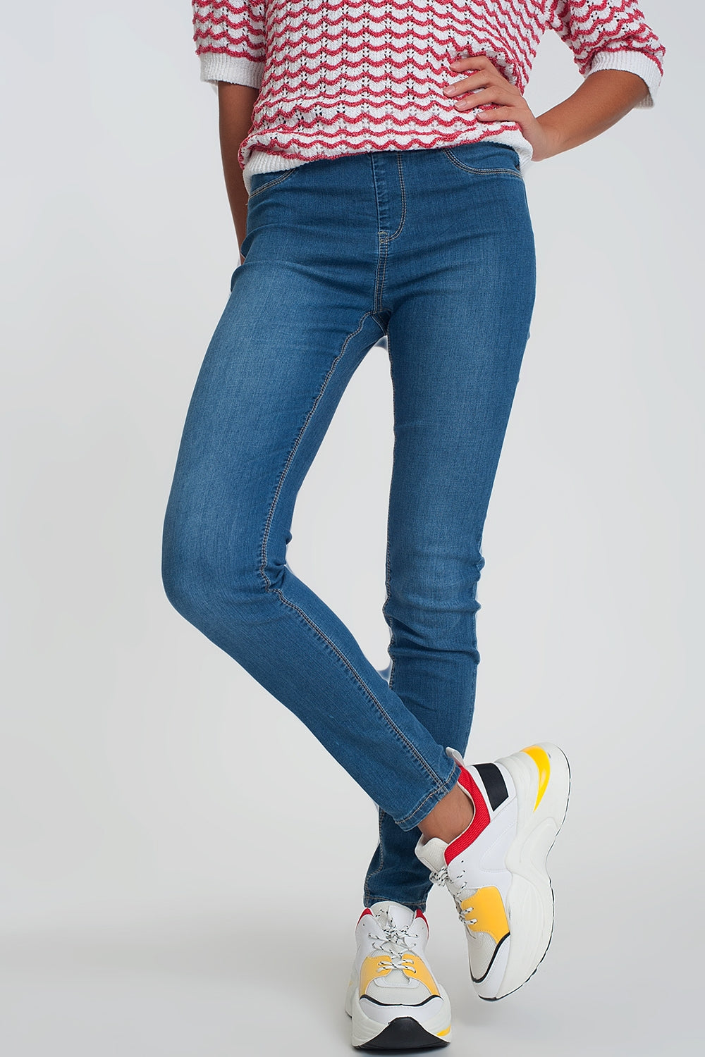 Jeggings délavage foncé