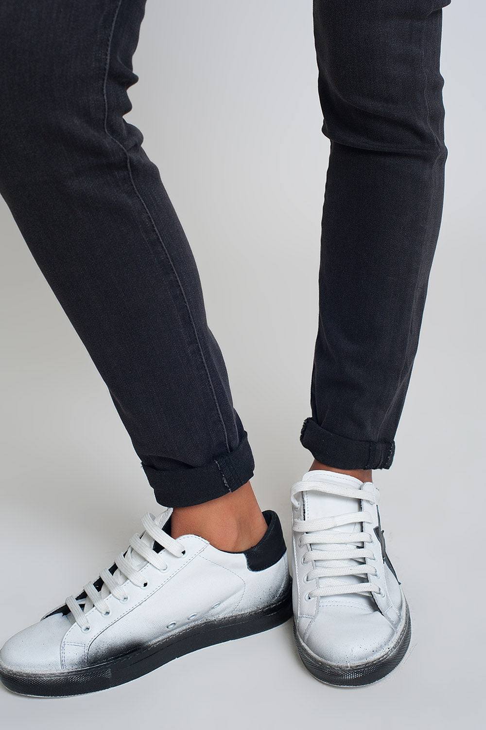 Jean skinny taille haute Noir