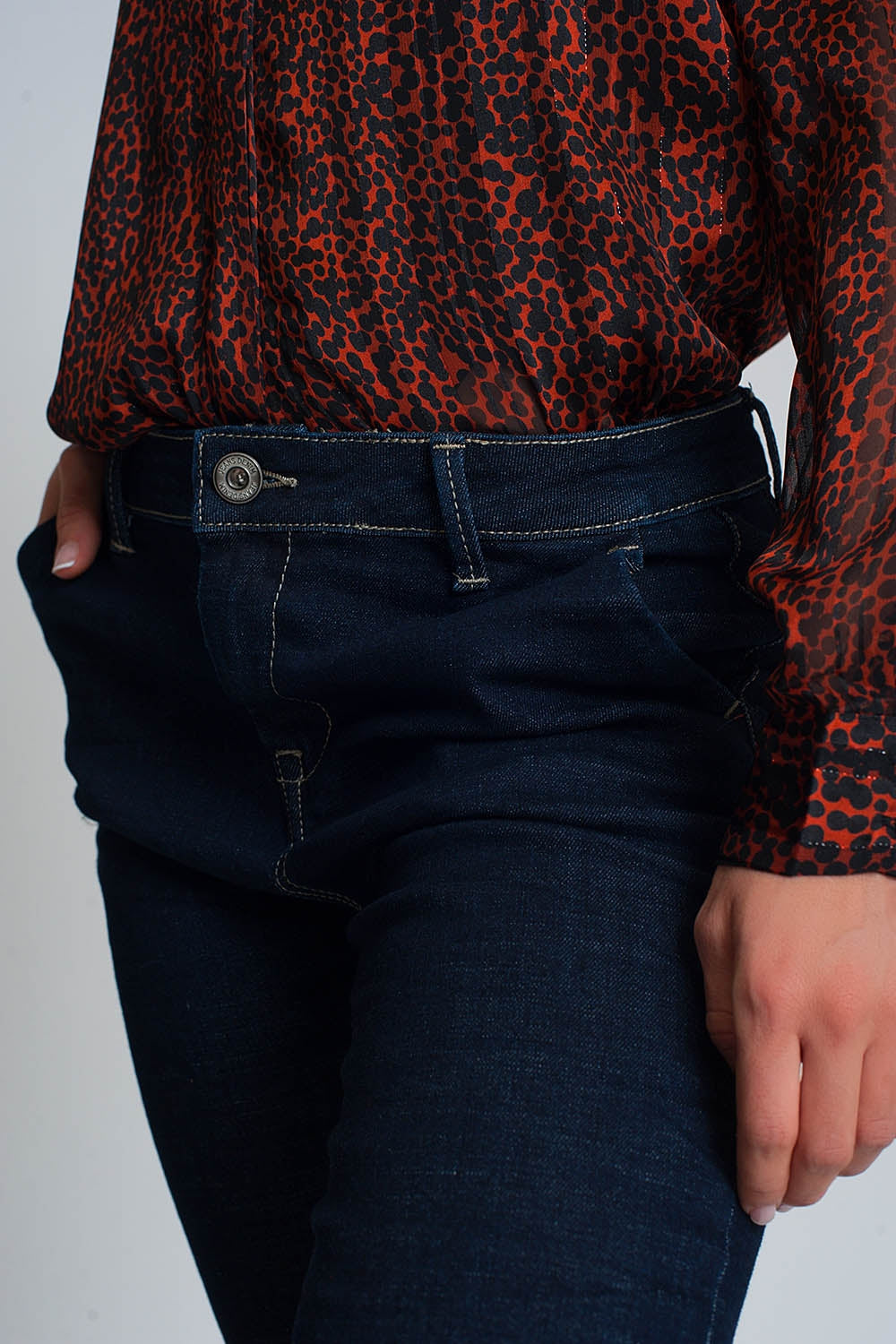 Jeans coupe fine style chinois
