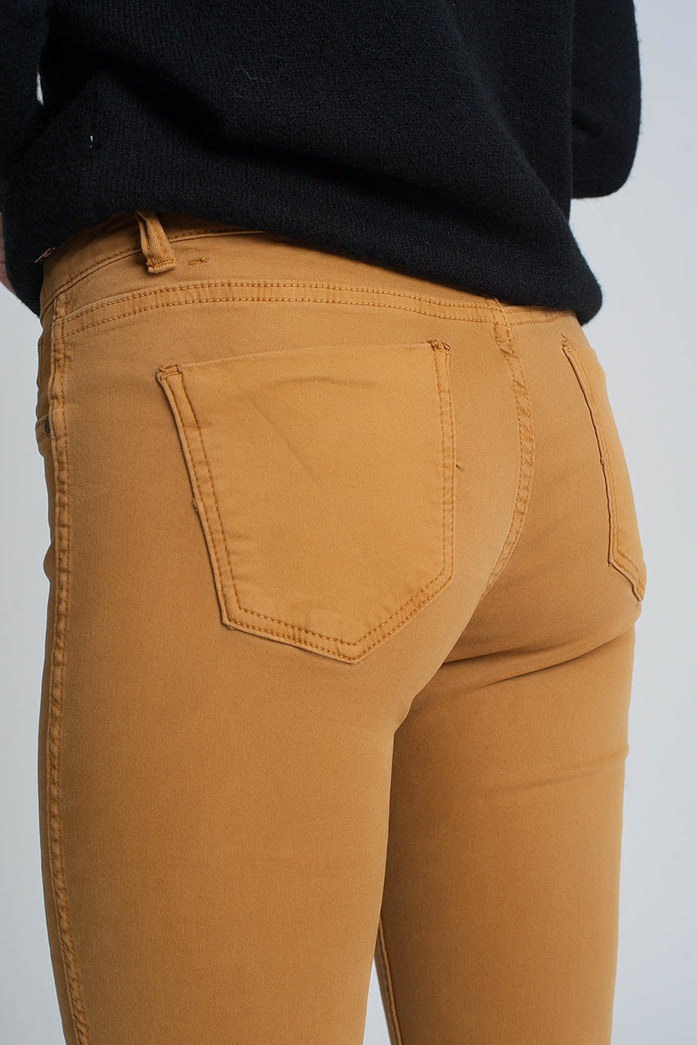 Pantalon réversible super skinny Mustard avec imprimé serpent