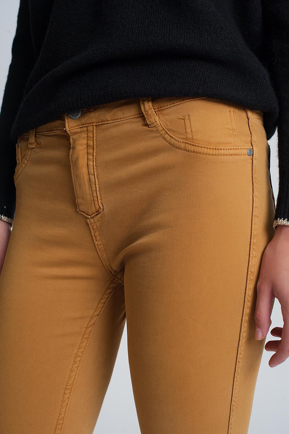 Pantalon réversible super skinny Mustard avec imprimé serpent