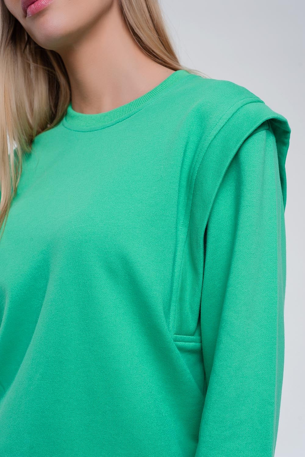 Sweat shirt boyfriend avec détails aux épaules