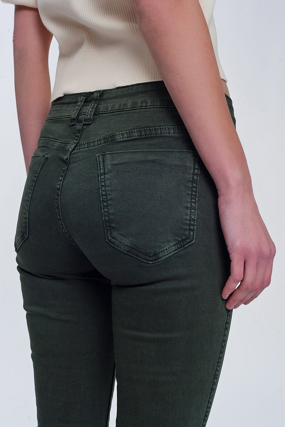 Pantalon réversible super skinny kaki avec imprimé serpent