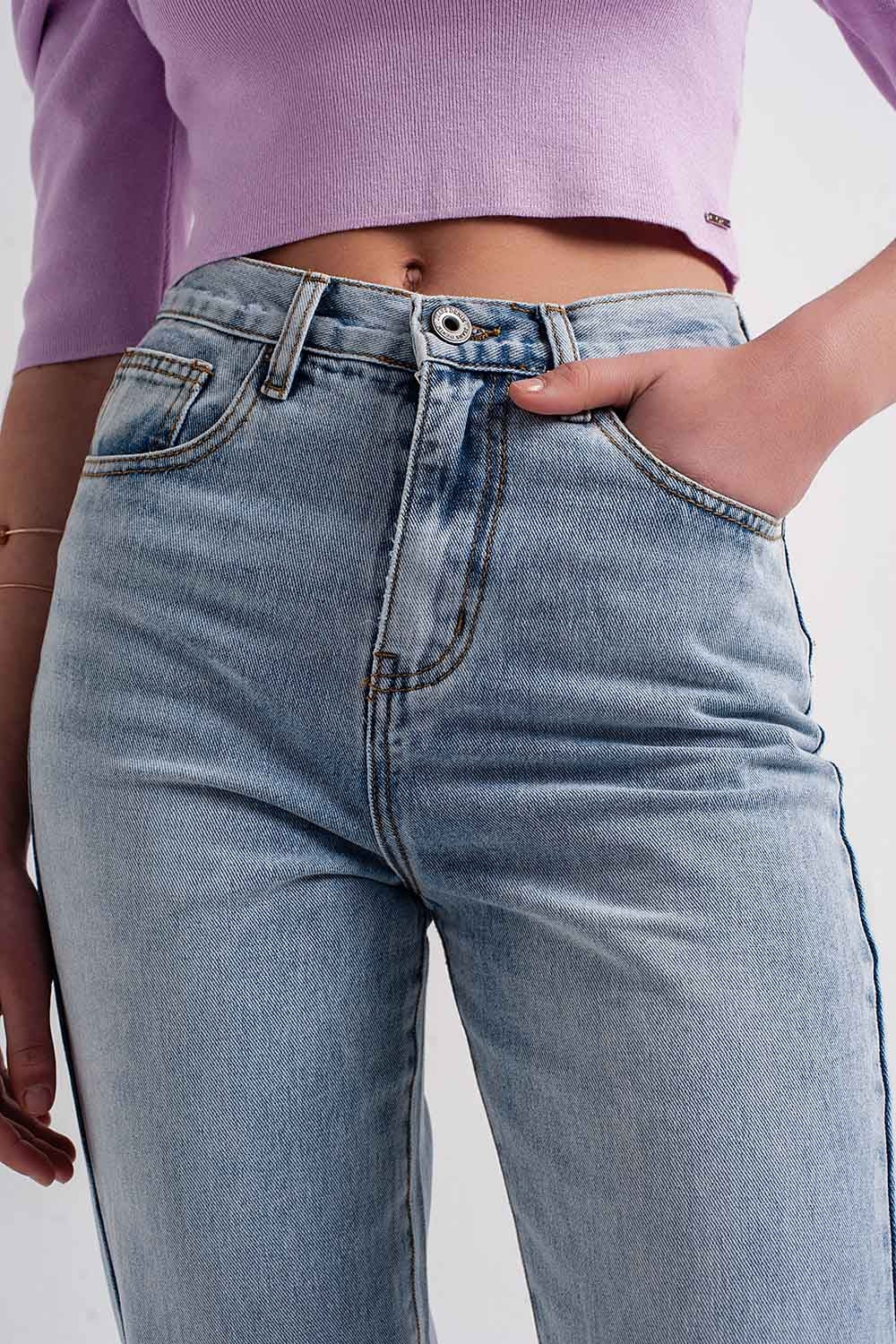 Jeans avec liens à nouer à la cheville