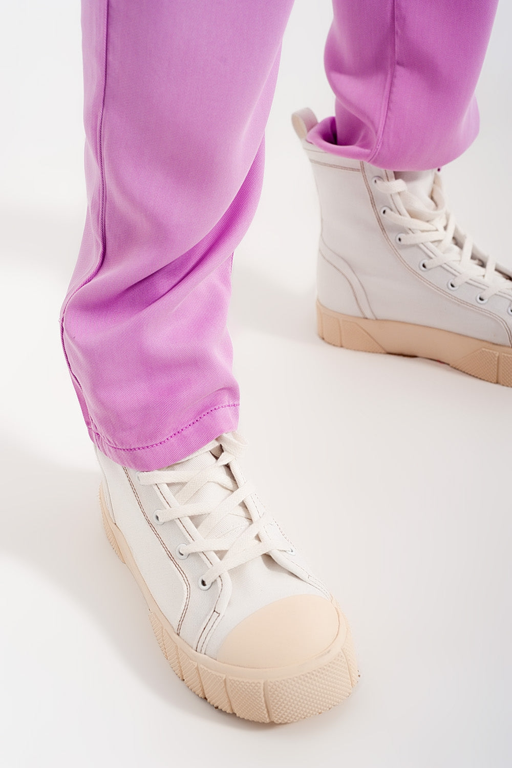 Pantalon Léger noué à la taille violet