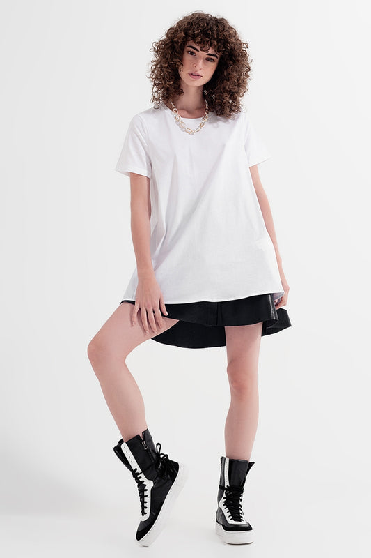 Robe t-shirt en blanc