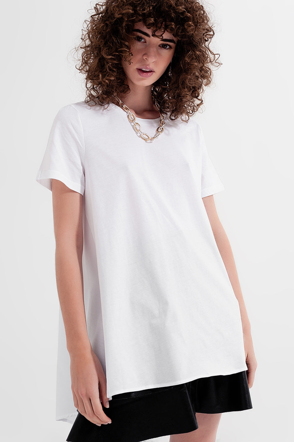 Robe t-shirt en blanc