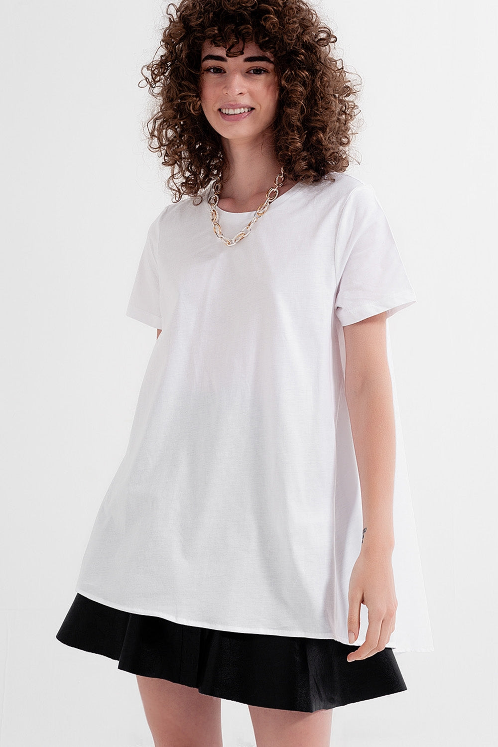 Robe t-shirt en blanc