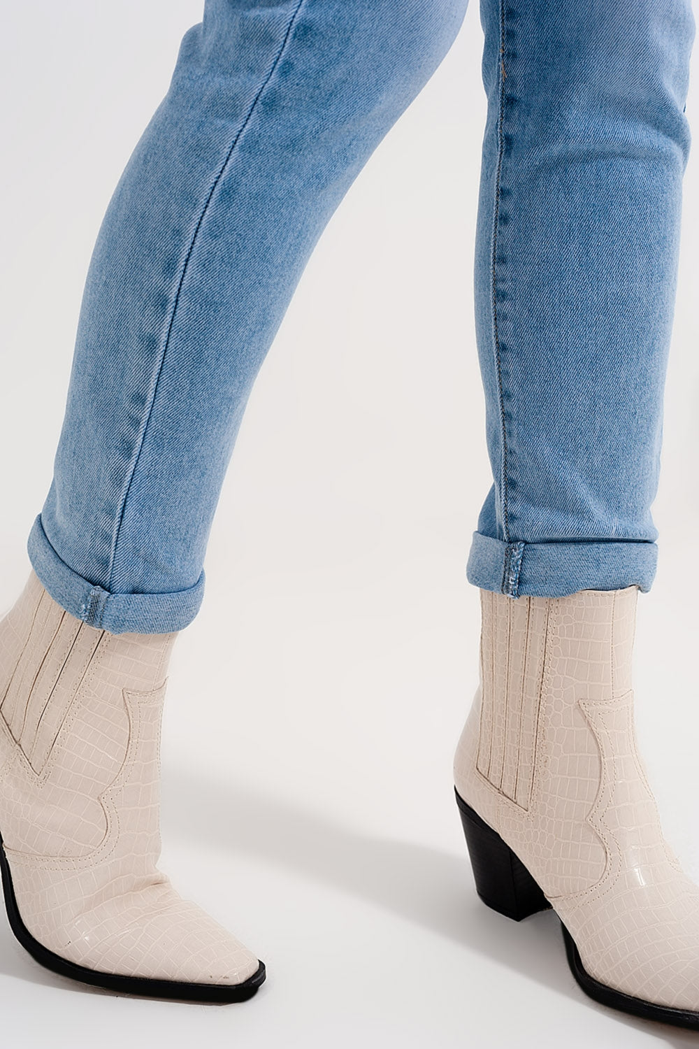 Jean skinny taille haute bleu clair