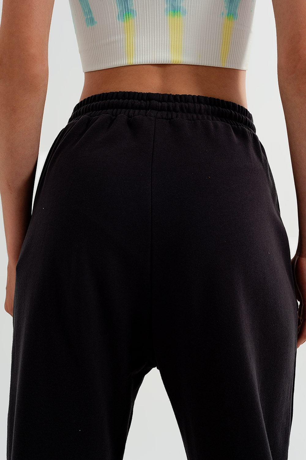 Pantalon de jogging avec bande élastique à la taille gris foncé