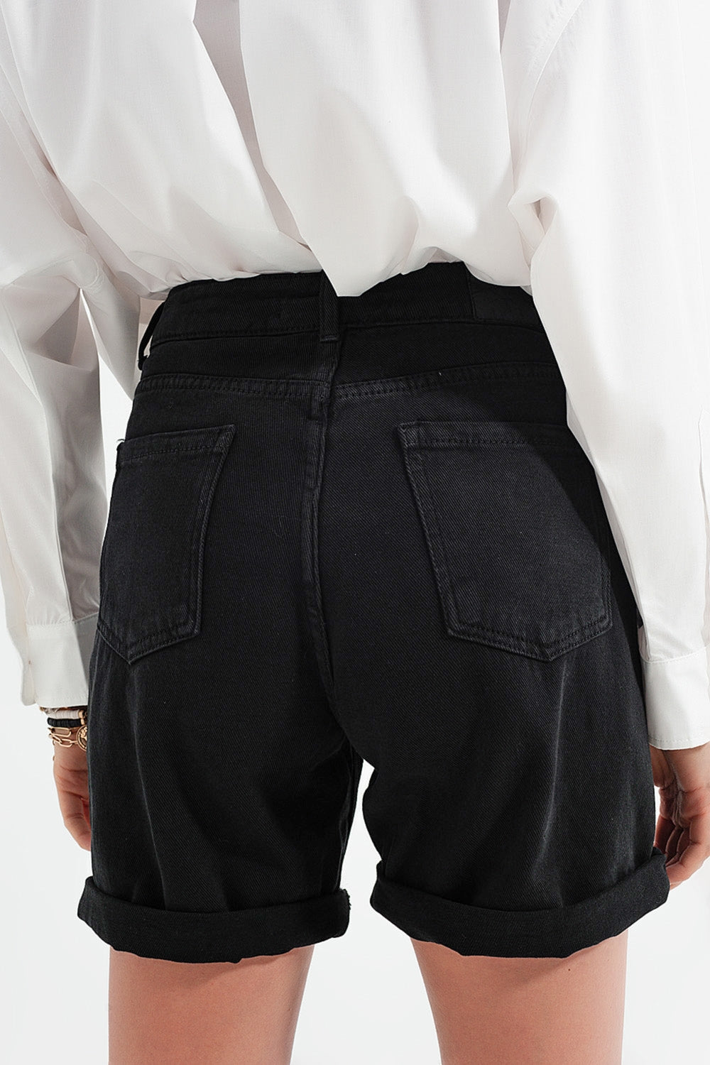 Short mom en jean noir