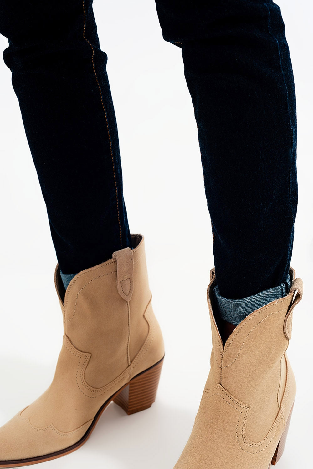 Jean super skinny Bleu foncé délavé
