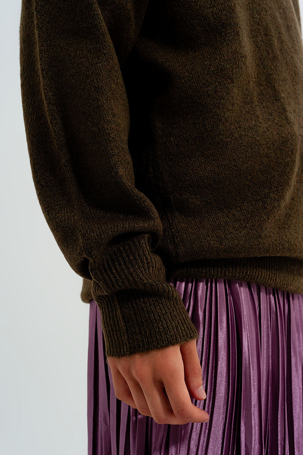 Pull col en V Vert