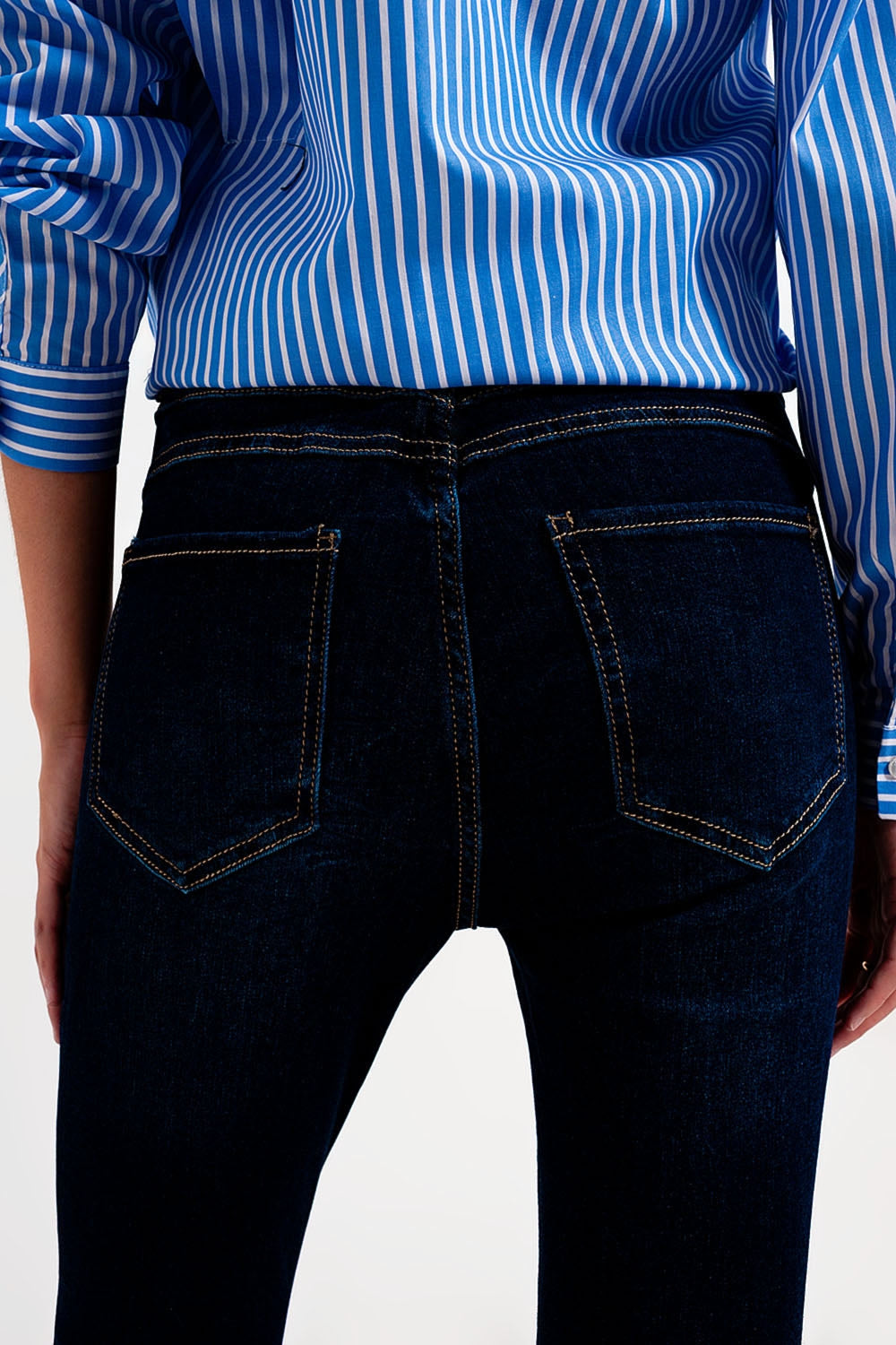 Jean skinny Bleu foncé délavé