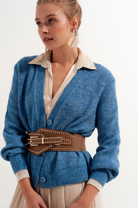 Gilet boutonné Bleu