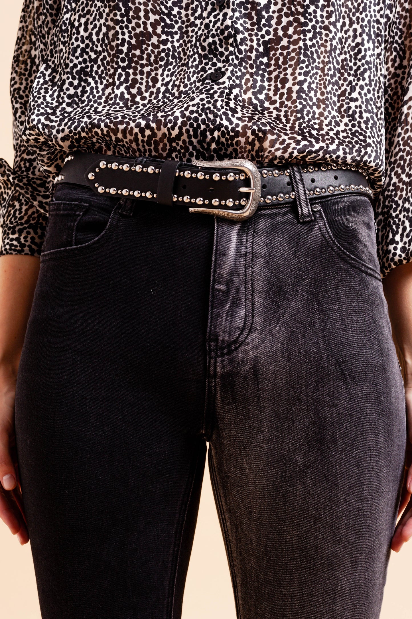 Jean d'ensemble motif color block