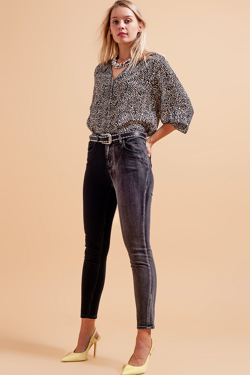 Jean d'ensemble motif color block