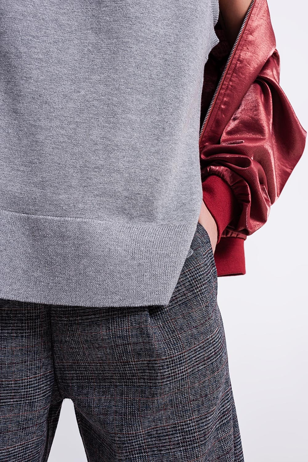 Débardeur en maille gris