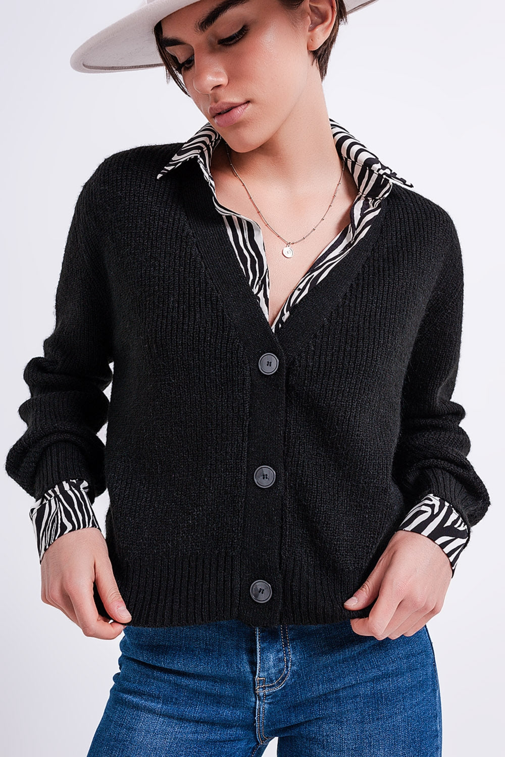 Gilet boutonné noir