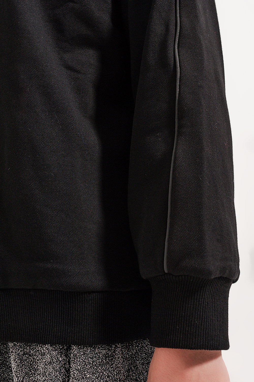Sweat shirt à col montant Noir
