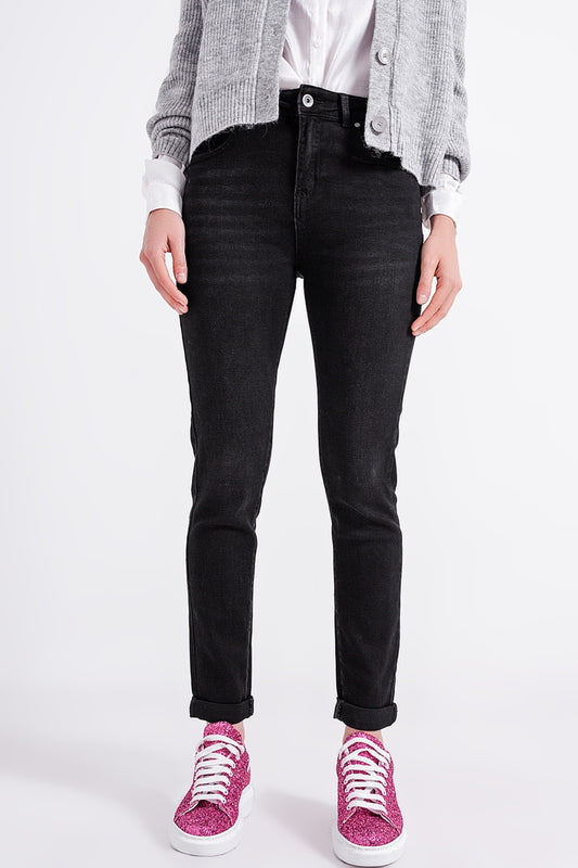 Jean skinny taille ultra haute Noir