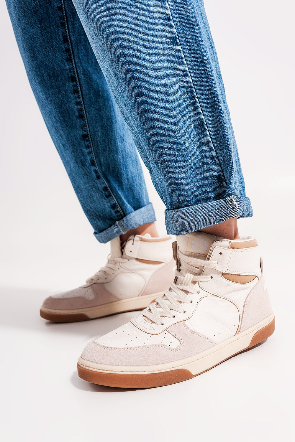Jean mom taille haute en coton