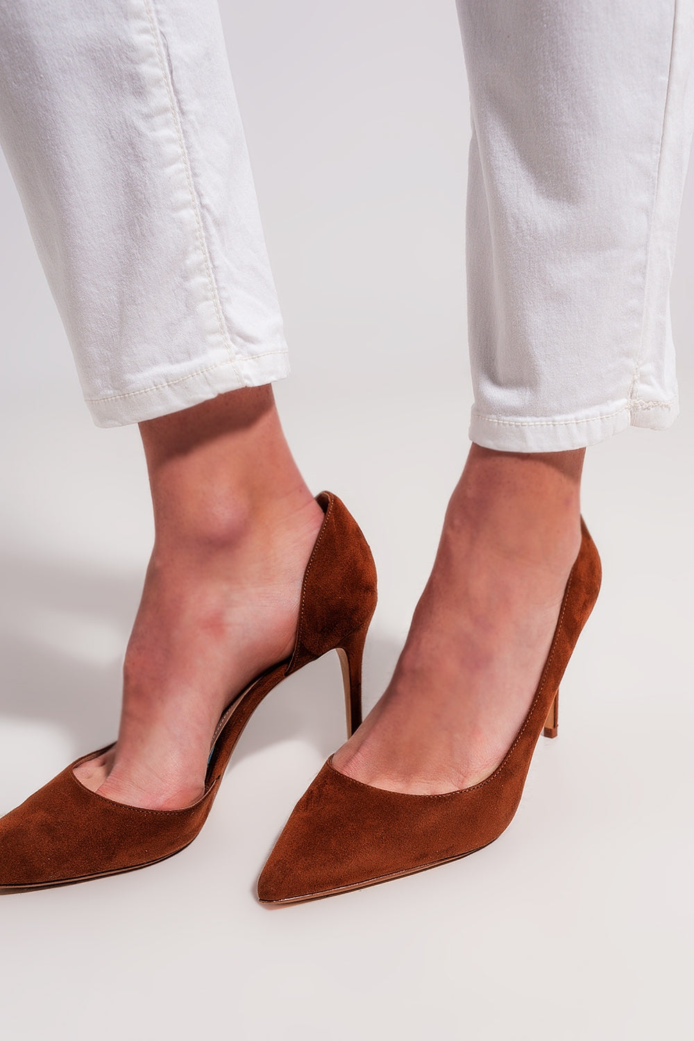 Pantalon en coton mélangé Blanc