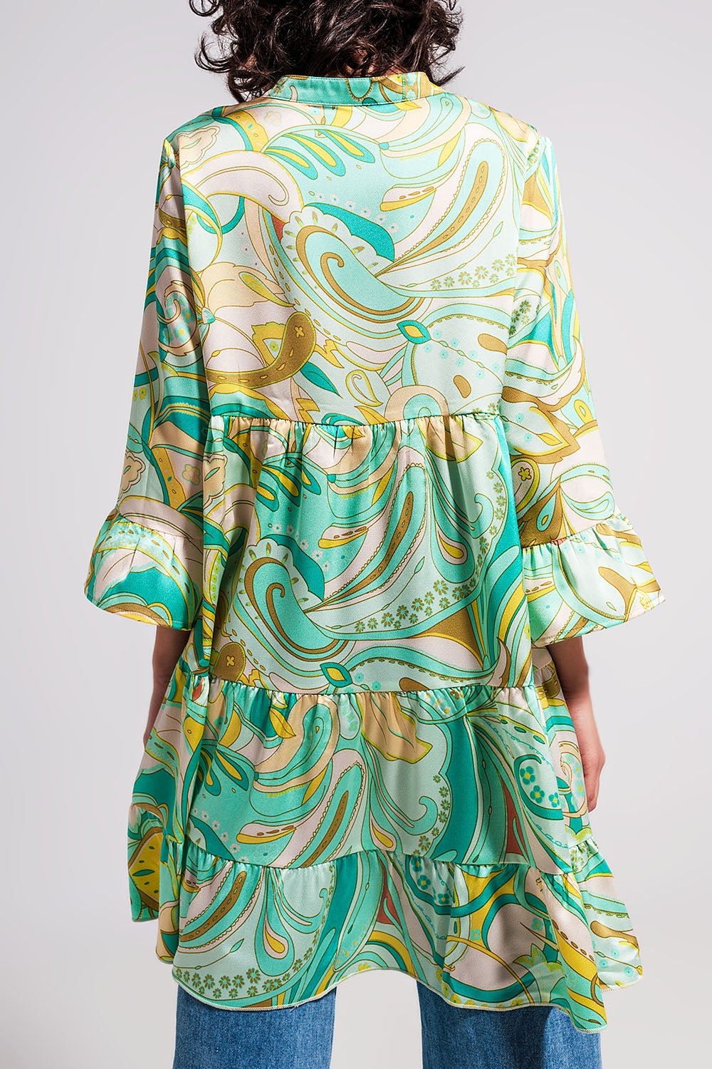 Robe à manches trois quarts Vert