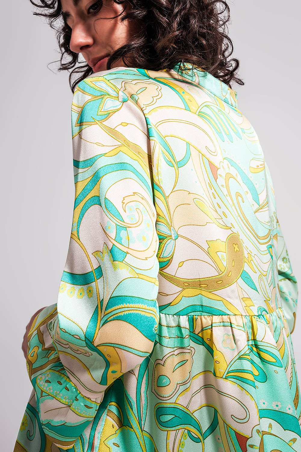 Robe à manches trois quarts Vert