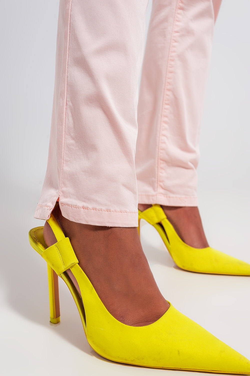 Pantalon en coton mélangé rose