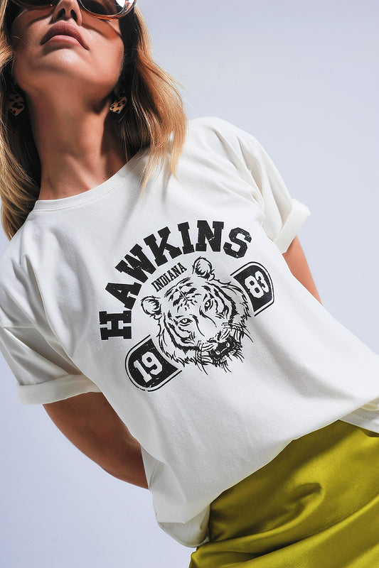 T-shirt à manches courtes et motif tigre Hawkins