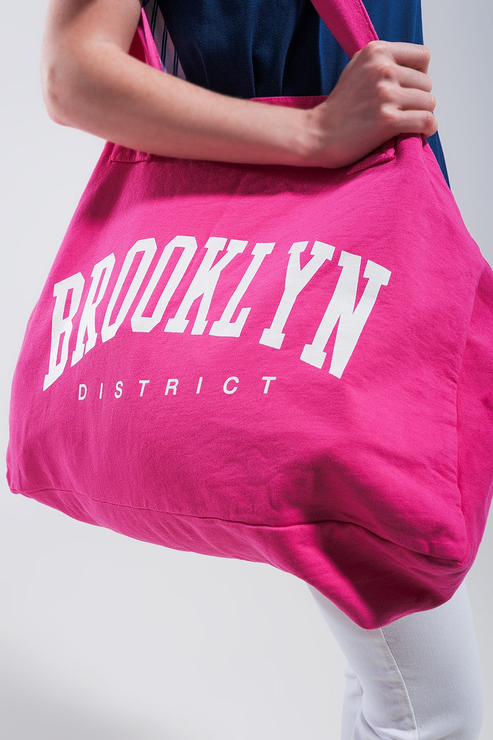 Brooklyn district Tote bag en toile fuchsia