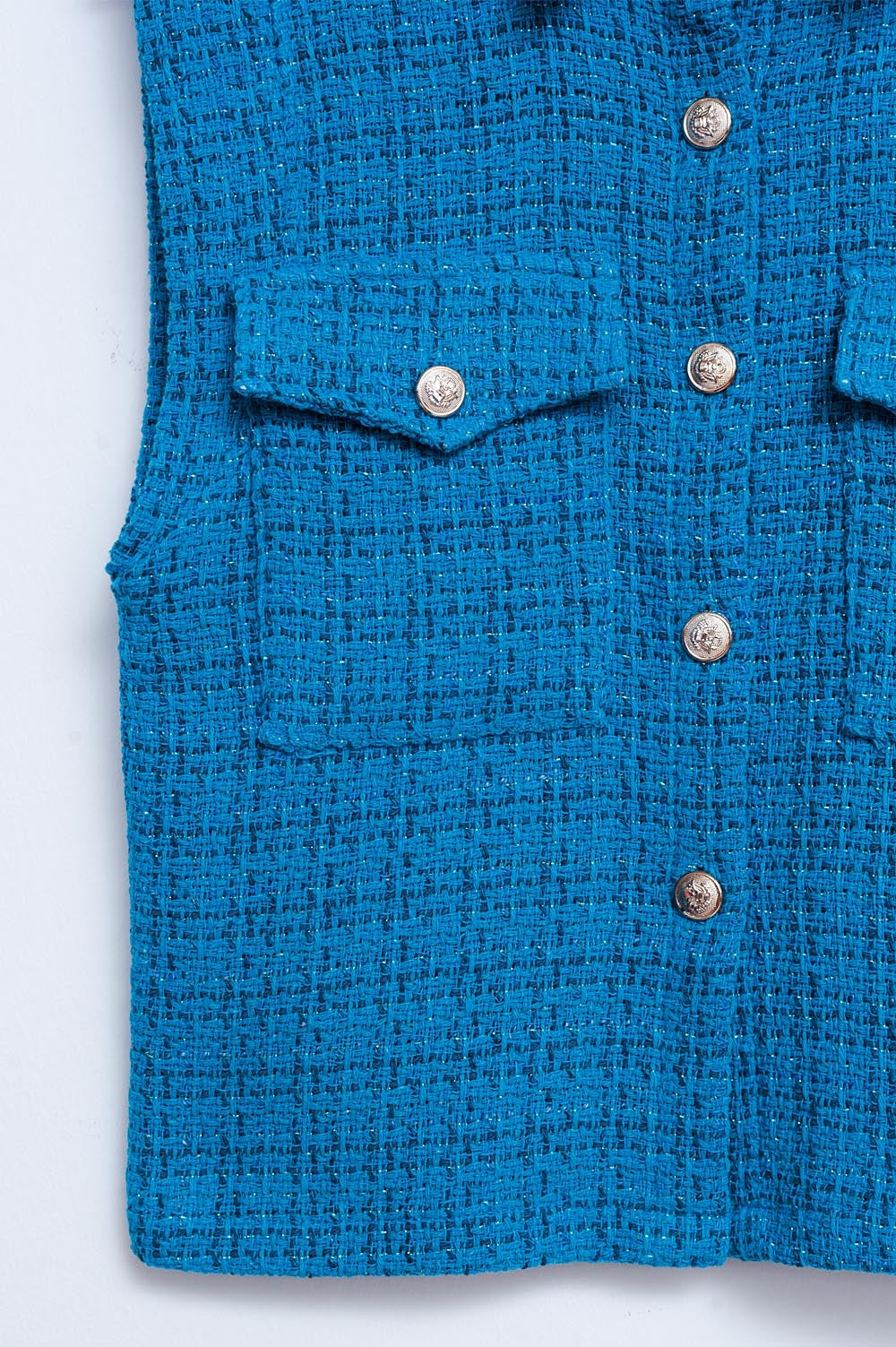 Gilet ajusté en bouclé blue