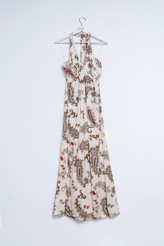 Robe longue avec motif cachemire