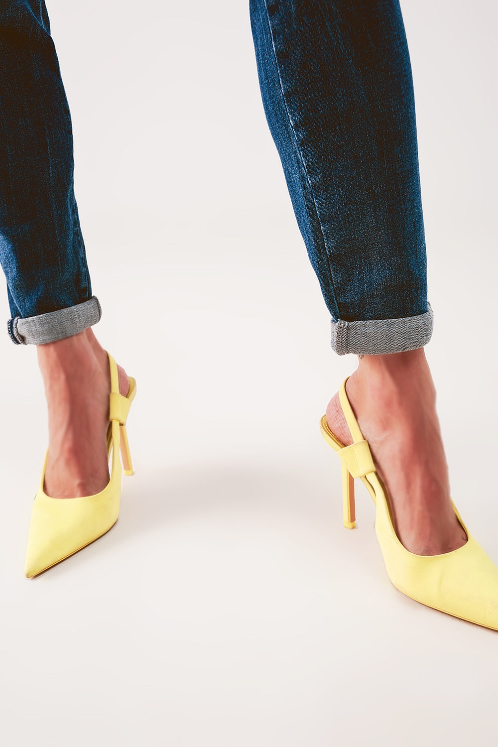 Jean skinny à taille haute Bleu moyen délavé