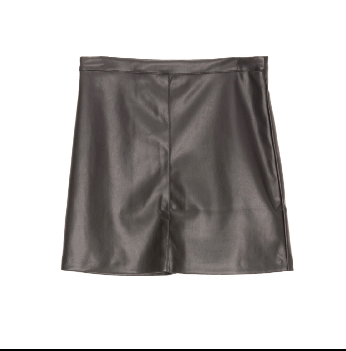 Mini jupe effet cuir noire