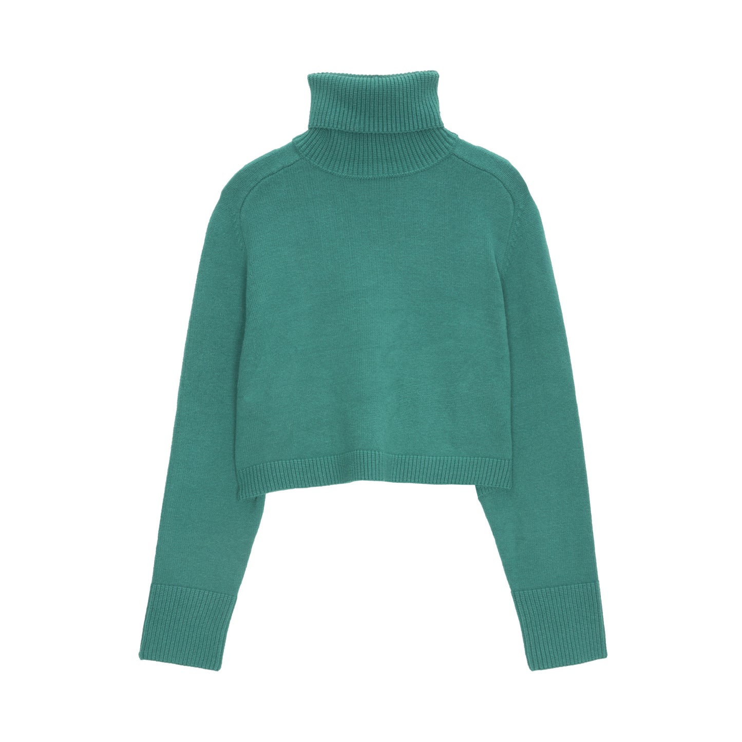 Pull court à col haut vert