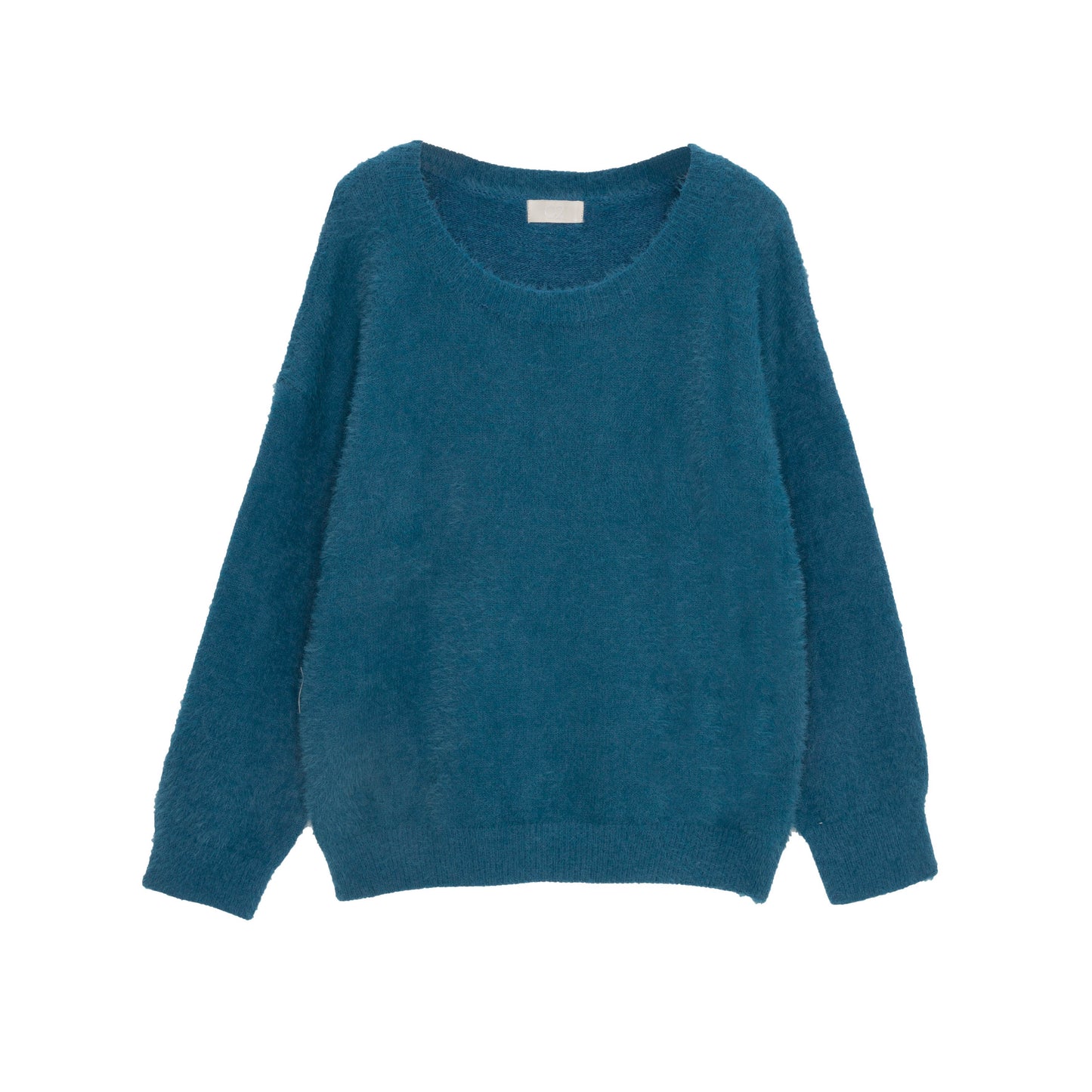 Pull en maille duveteuse bleu
