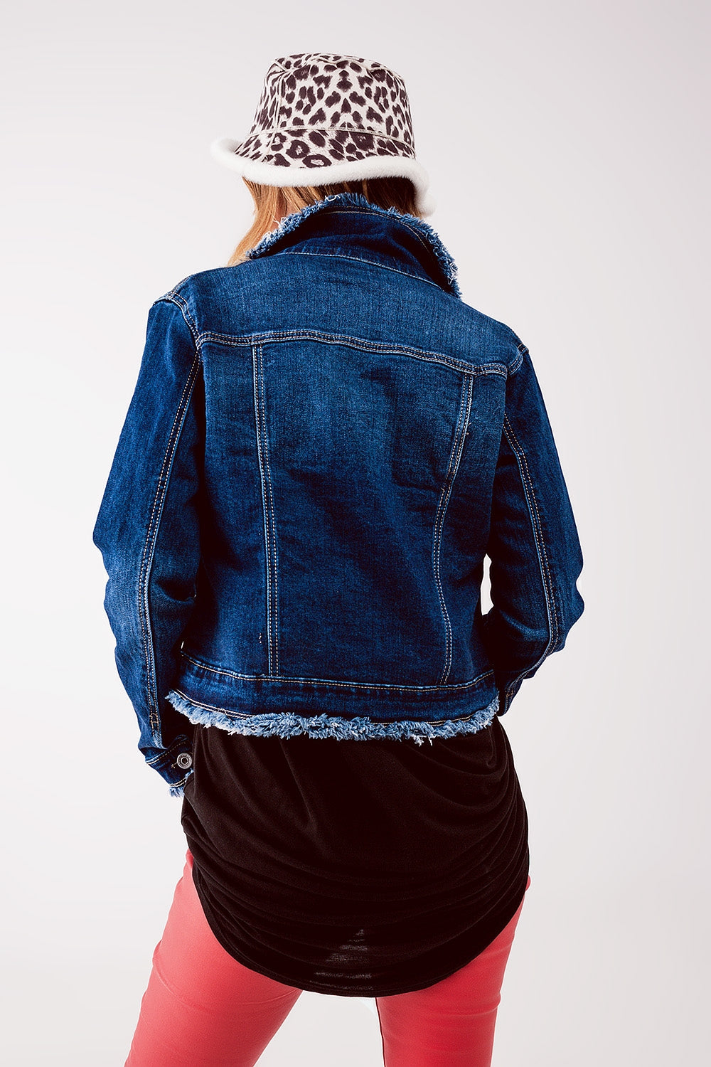 Veste en jean à ourlet brut