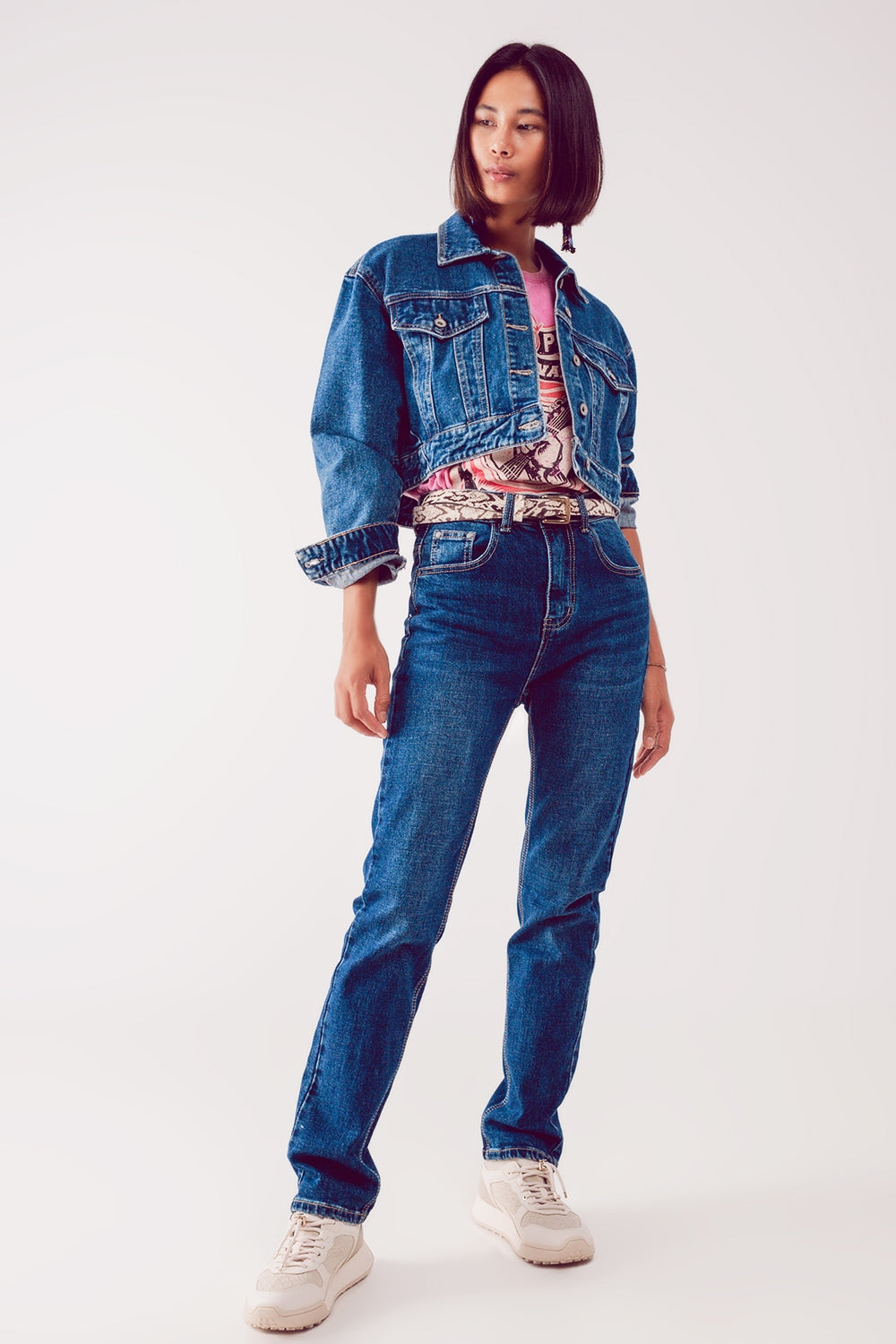 Jean droit en Bleu thrift
