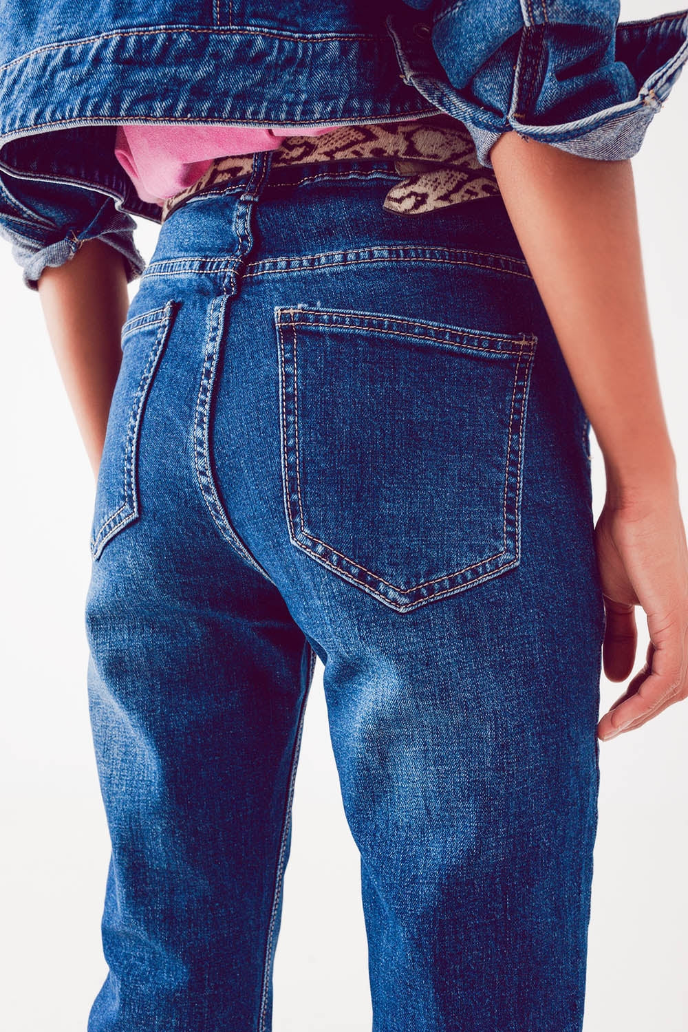 Jean droit en Bleu thrift