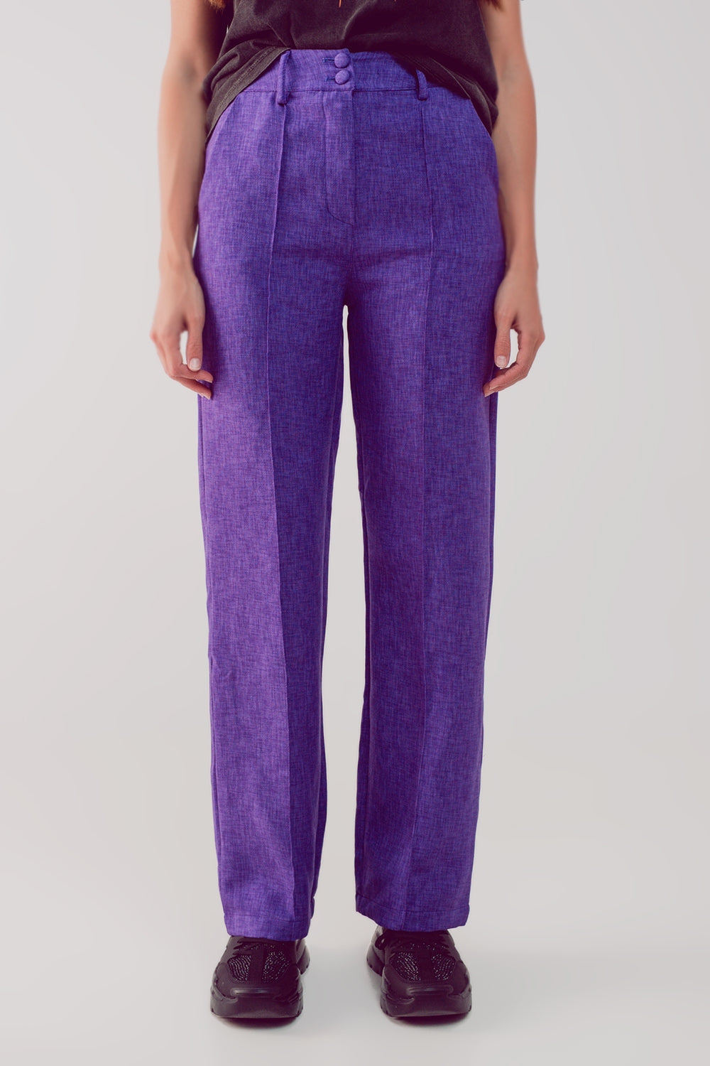 Pantalon droit ajusté pourpre