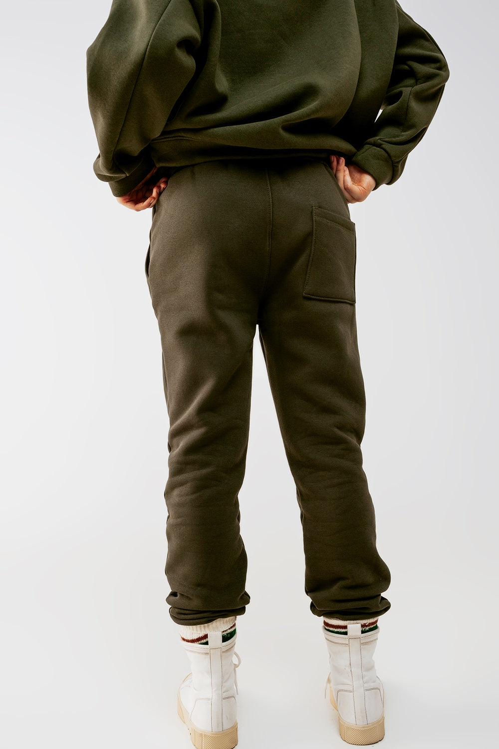 Jogger en coton kaki
