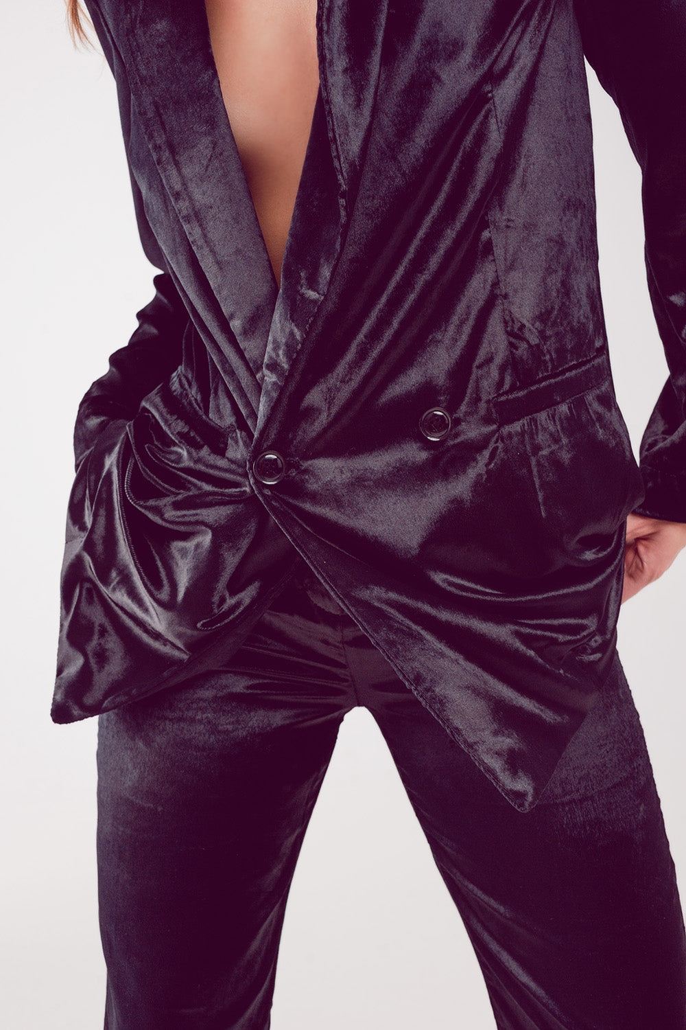 Blazer en velours oversized noir