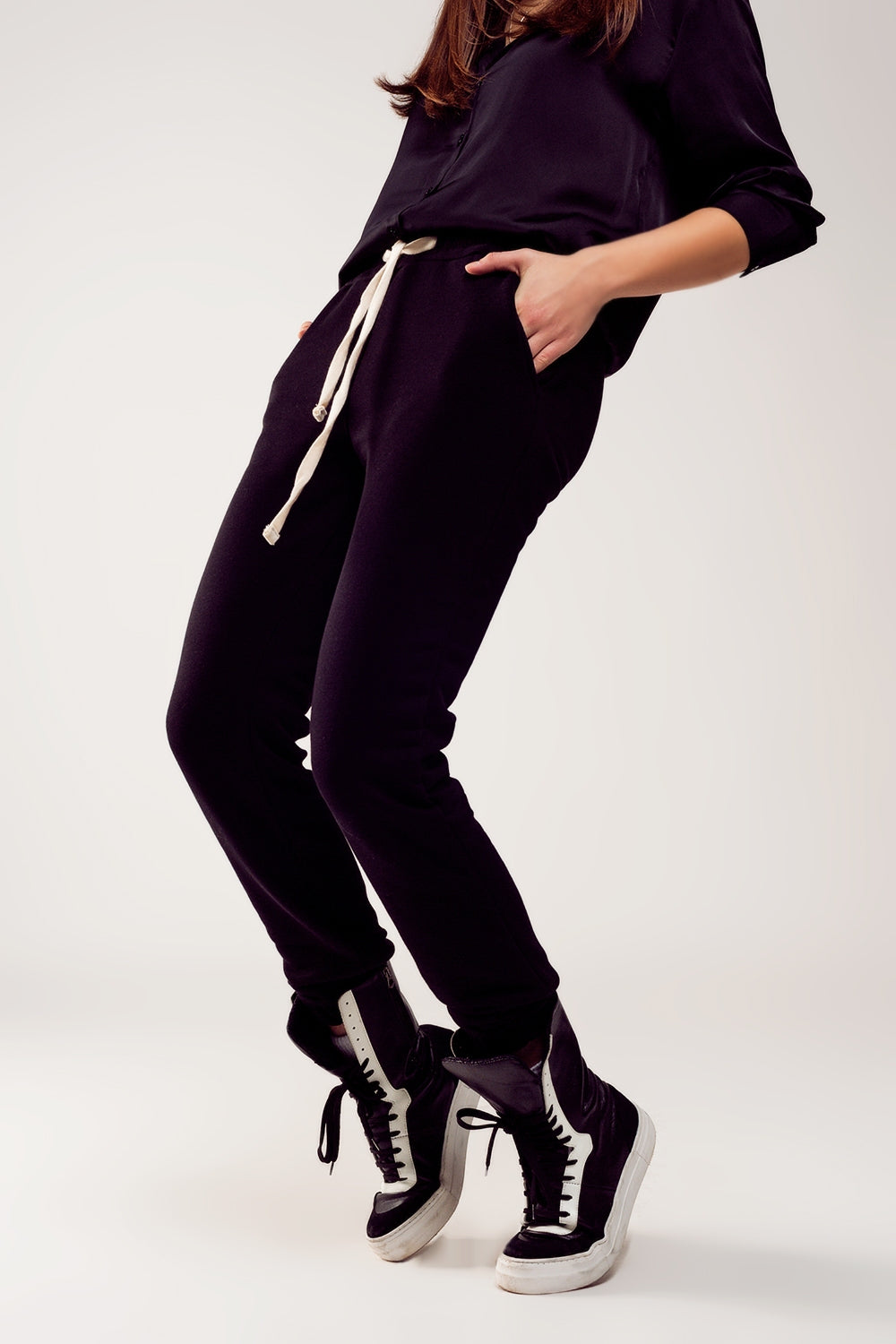 Jogger en coton noir