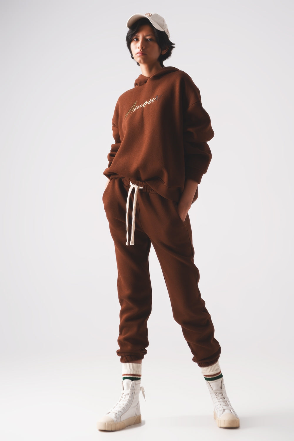 Jogger en coton marron