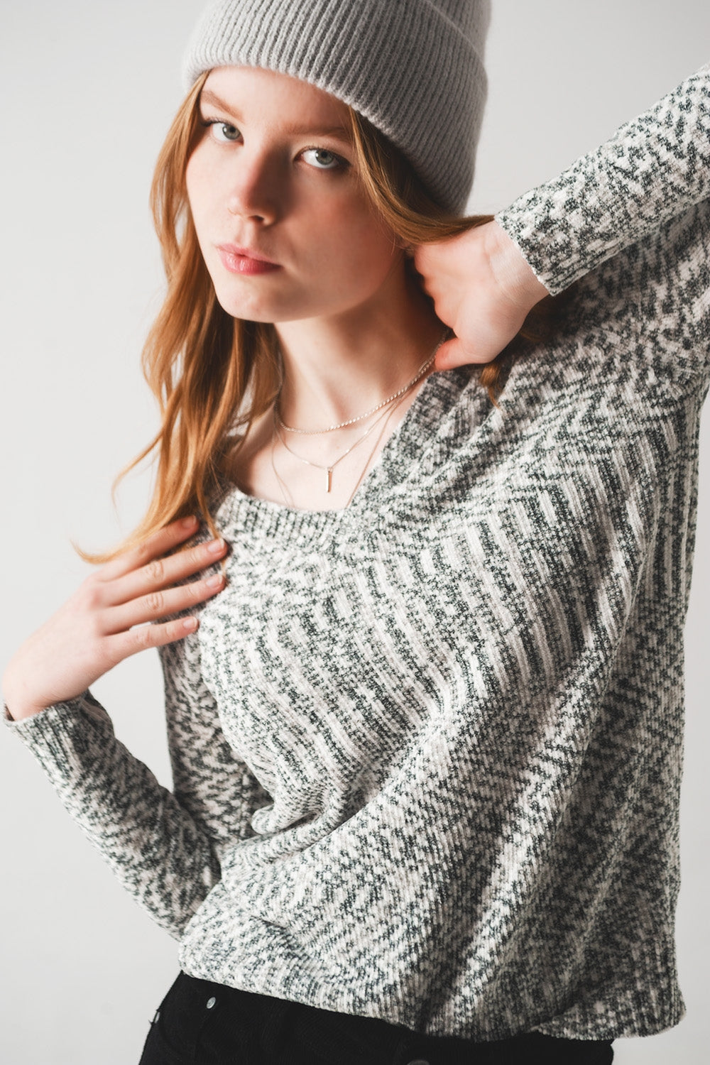 Pull en chenille noir