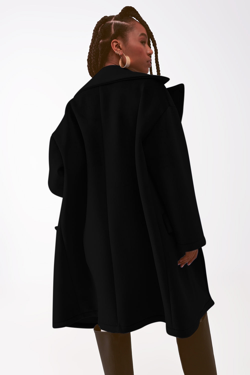 Coat en daim synthétique noir