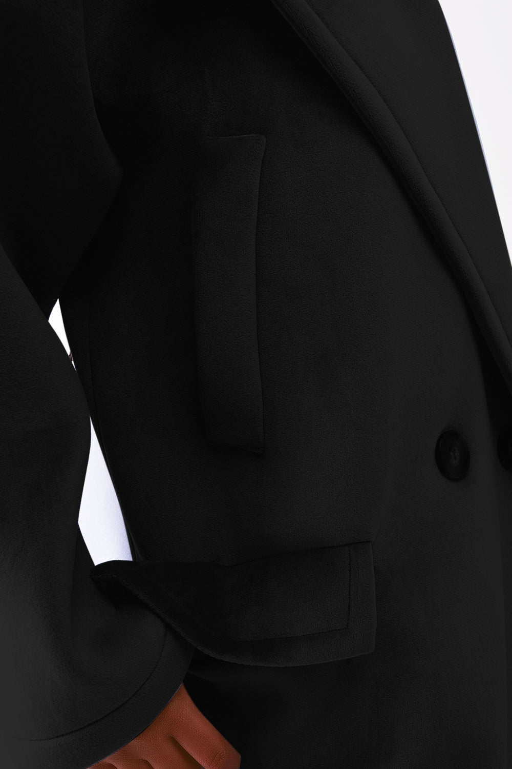 Coat en daim synthétique noir