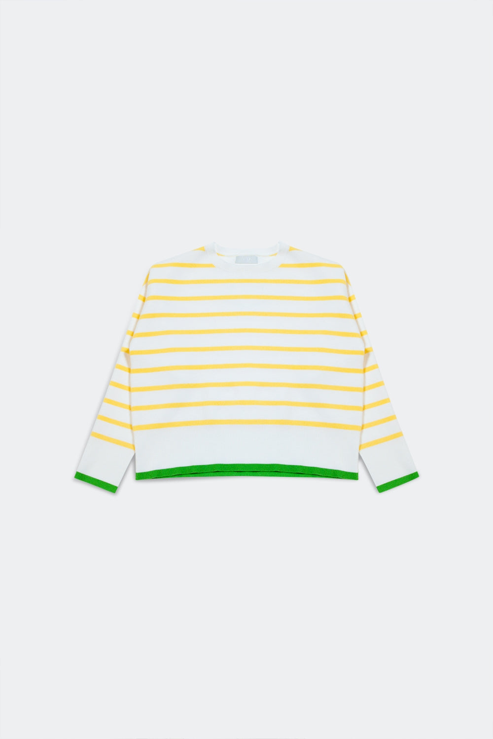 Pull à rayures jaunes et blanches